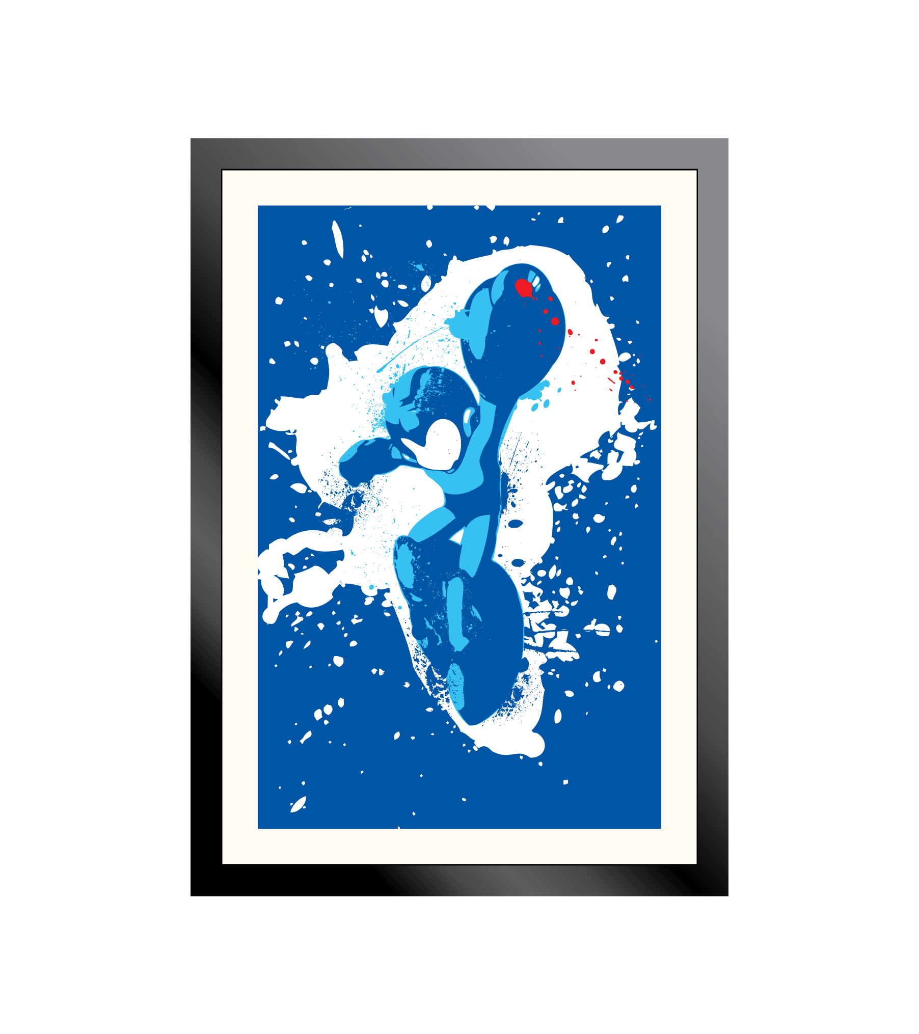 Mega Man Splatter Art Poster