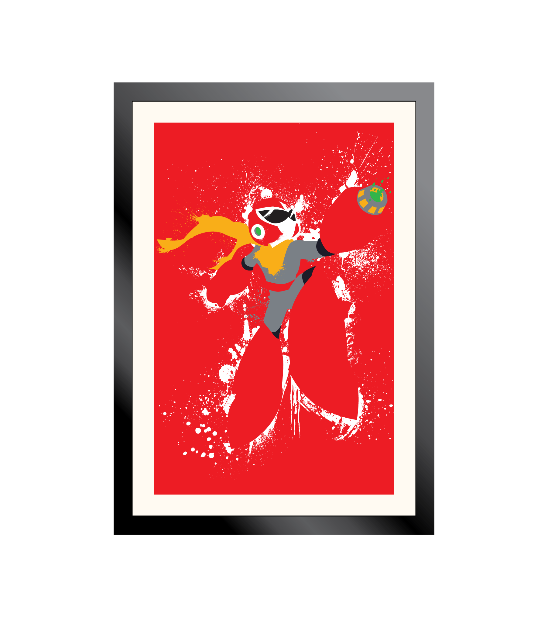 Proto Man Splatter Art Poster