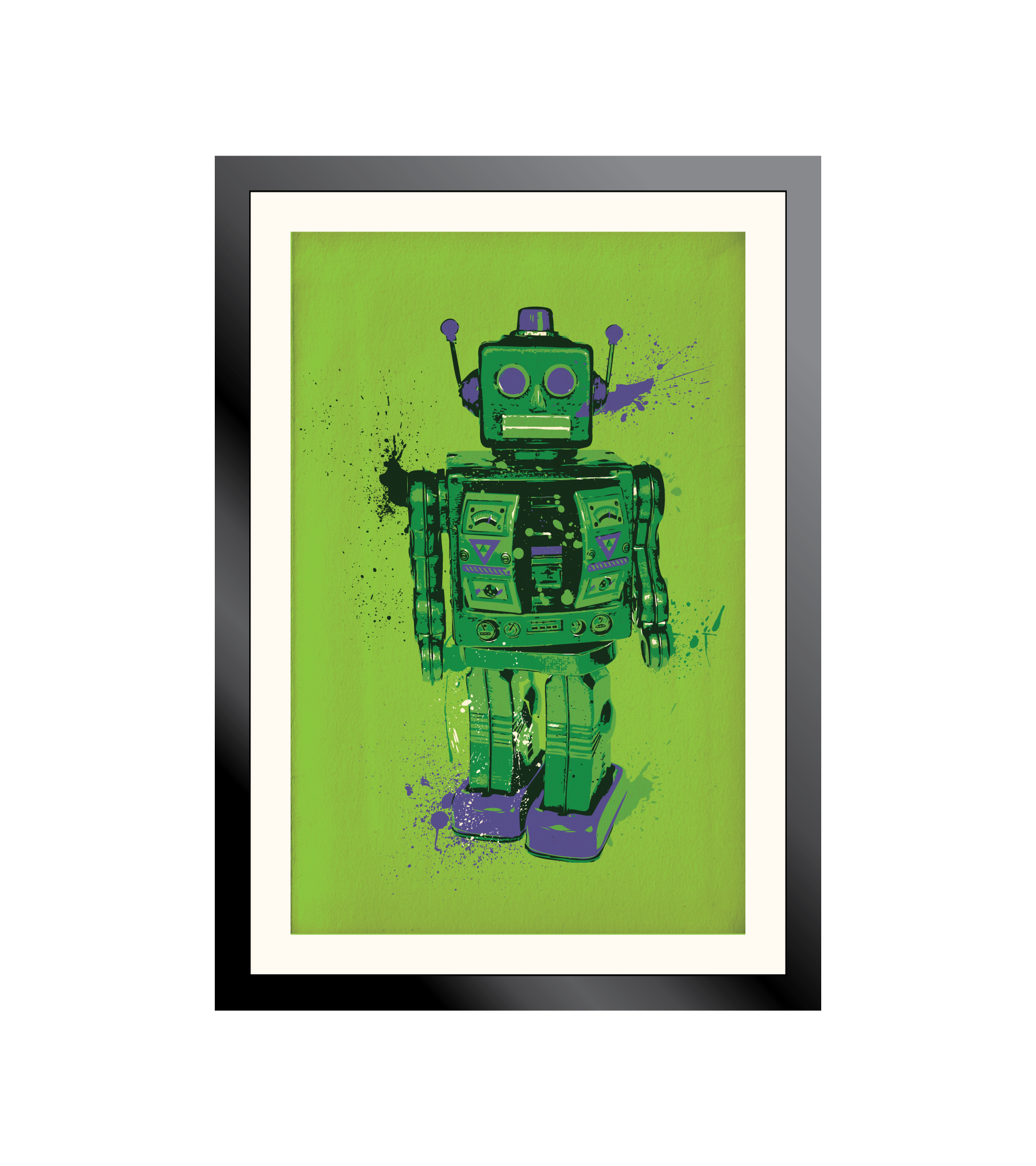 Green Toy Robot Poster