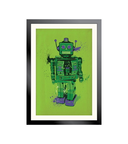 Green Toy Robot Poster