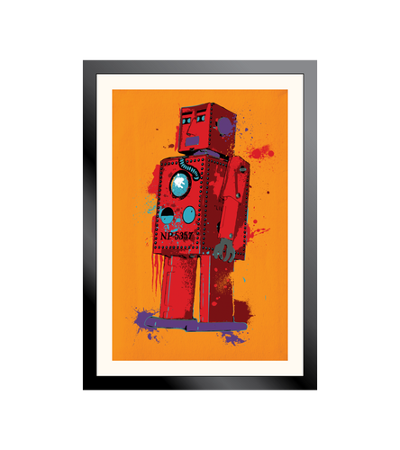 Red Toy Robot Poster
