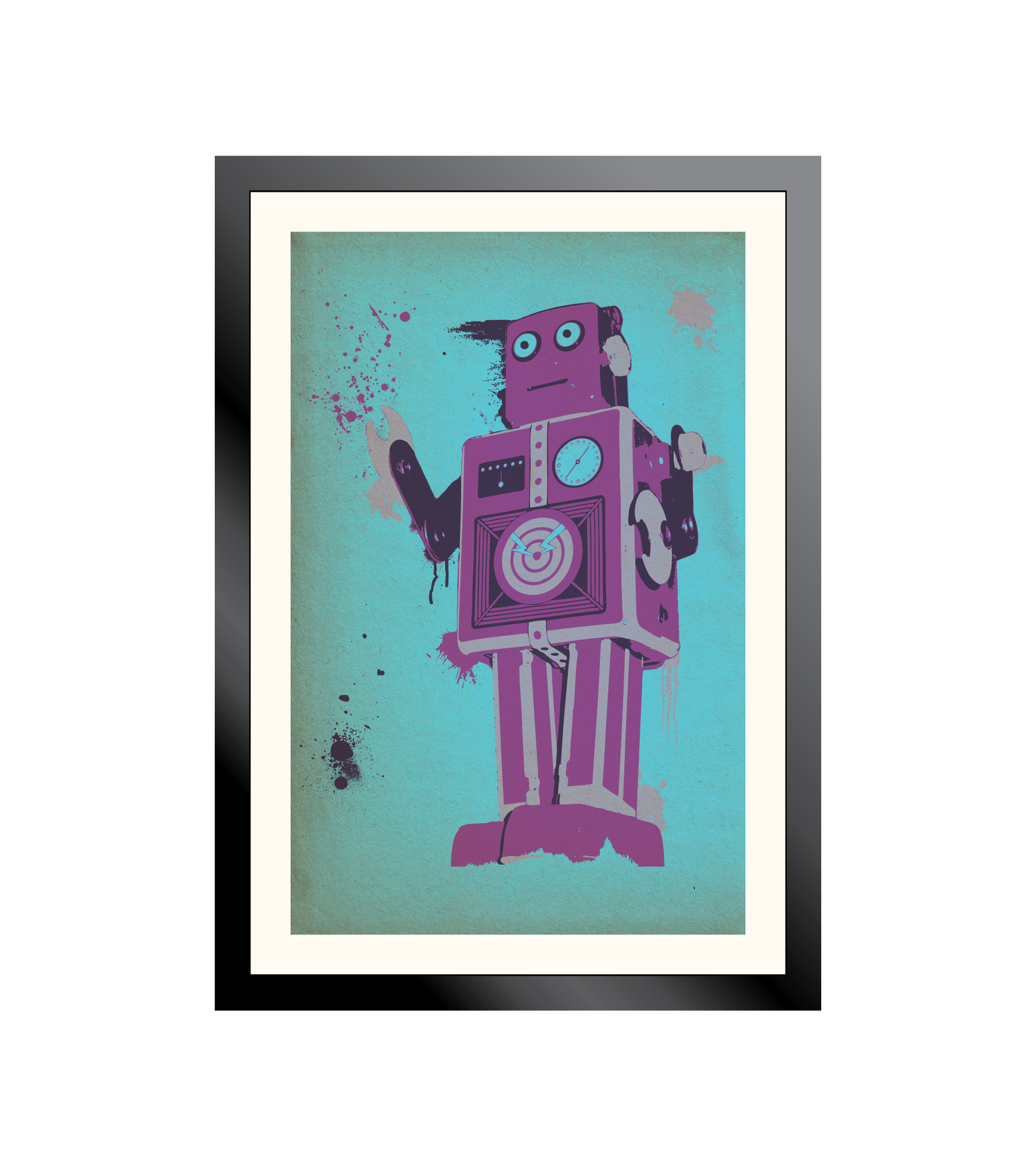 Purple Toy Robot Poster