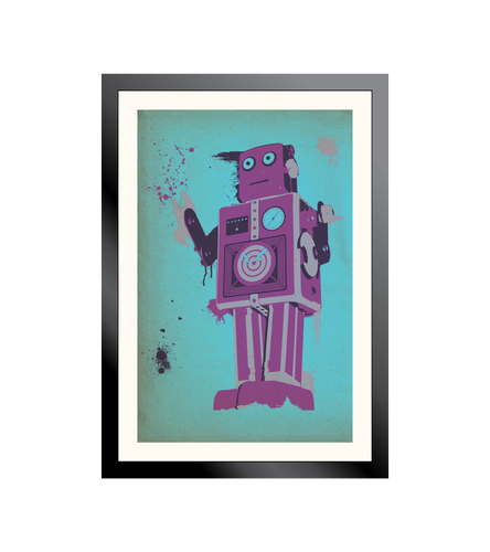 Purple Toy Robot Poster