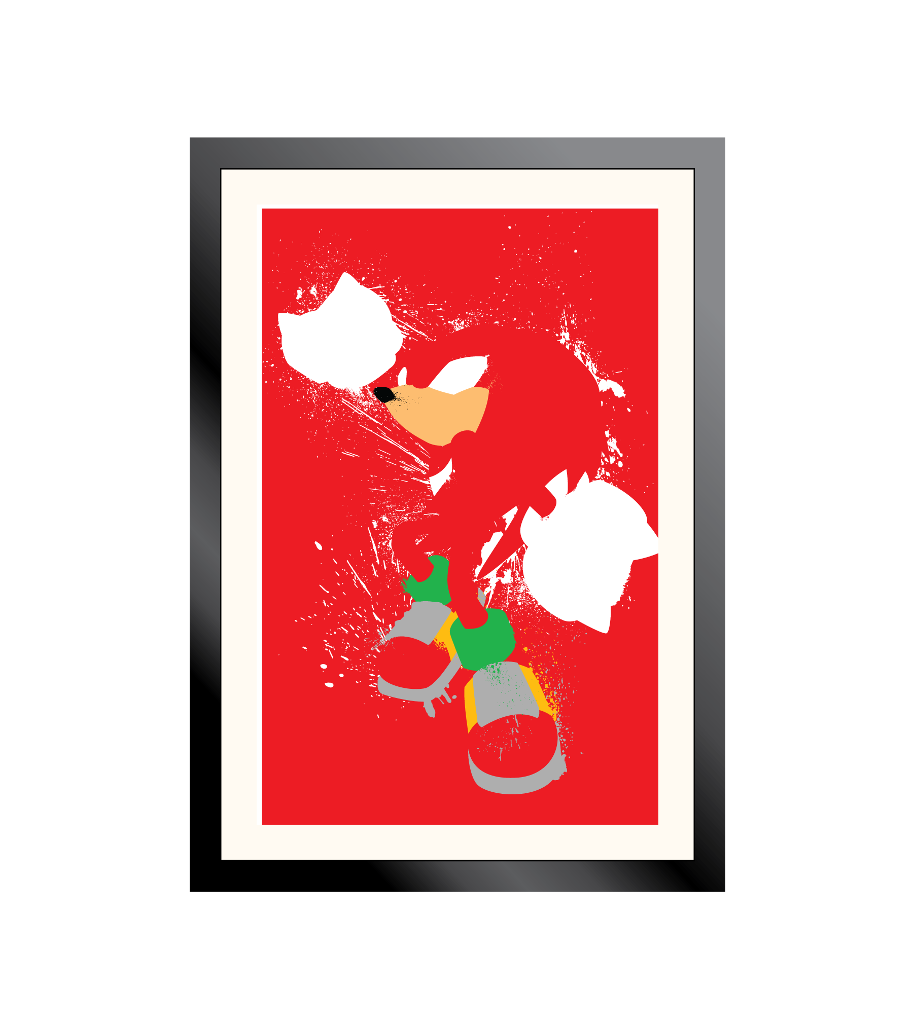 Knuckles the Echidna Splatter Art Poster