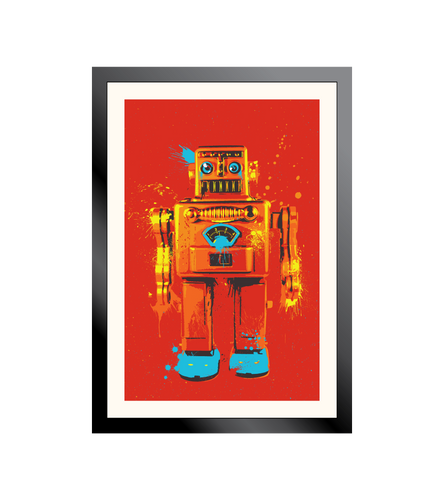Orange Toy Robot Poster