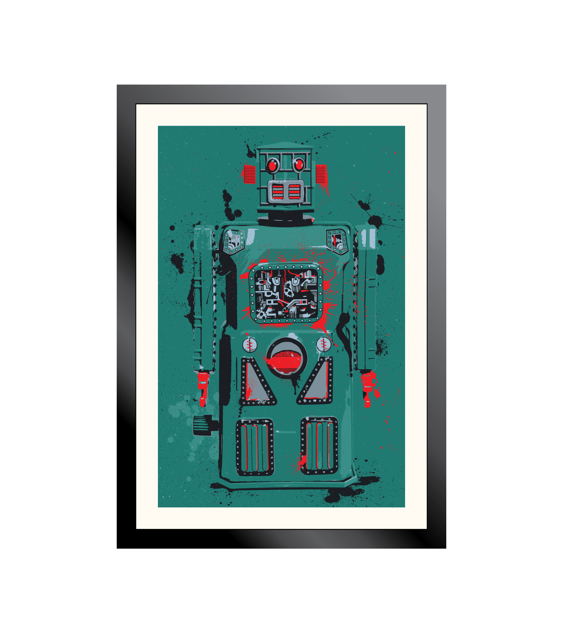 Turquoise Toy Robot Poster